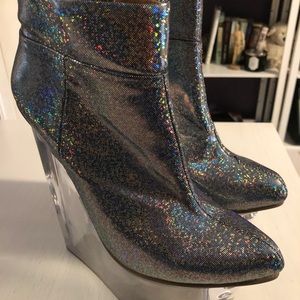 JEFFREY CAMPBELL HOLOGRAM ICY LIGHT BOOTIES